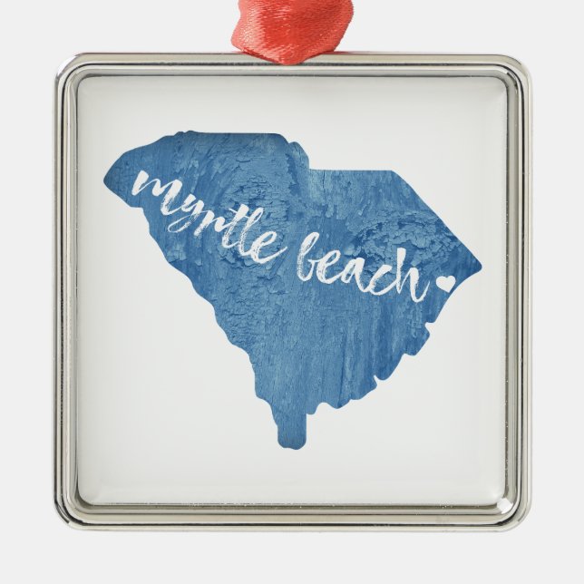 Myrtle Beach South Carolina Wood Grain Metal Tree Decoration (Front)