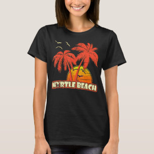 Myrtle Beach Summer Palm Trees 80s Beach Sunset T-Shirt