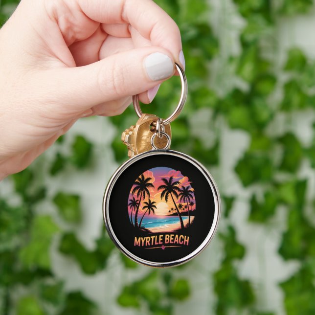 Myrtle Beach Vacation Surfer  Key Ring (Hand)