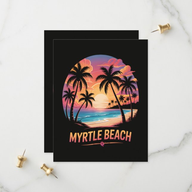 Myrtle Beach Vacation Surfer  Save The Date (Front/Back In Situ)