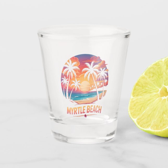 Myrtle Beach Vacation Surfer  Shot Glass (Front)