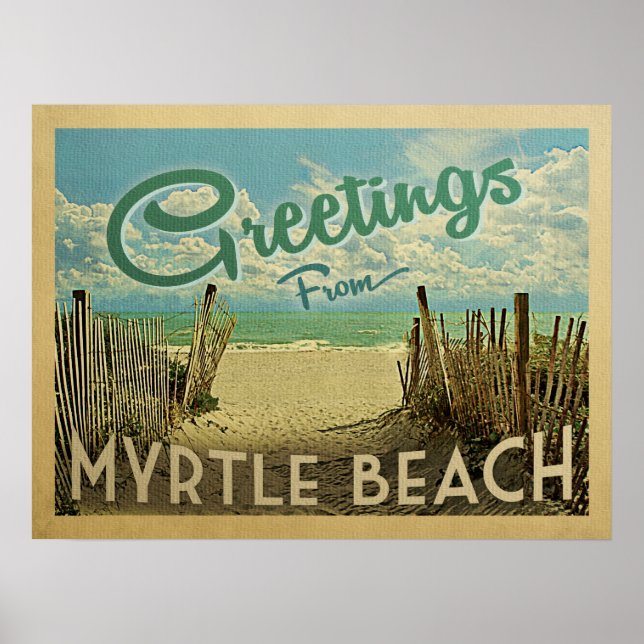 Myrtle Beach Vintage Travel Poster (Front)