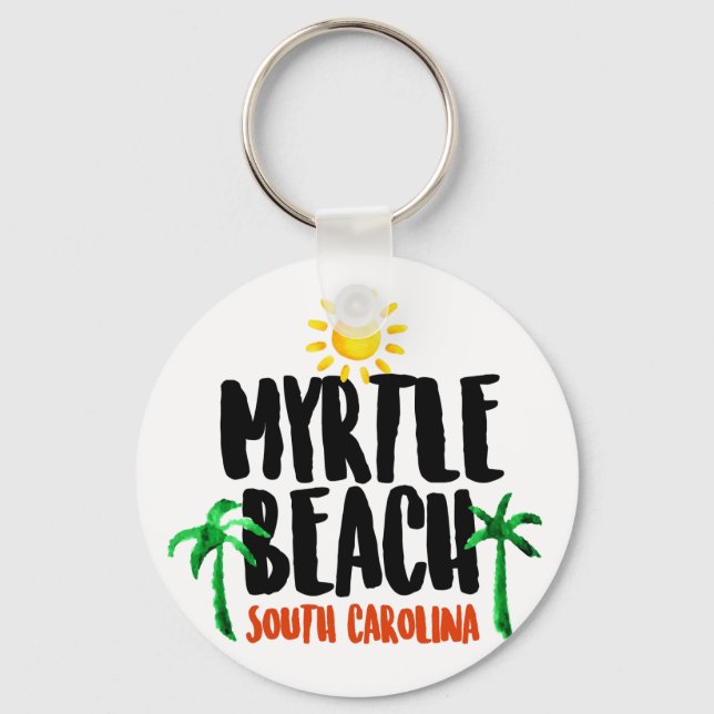 Myrtle Beach Watercolor Key Ring (Front)