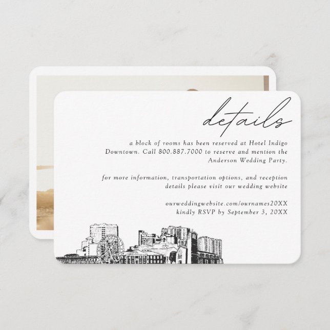 Myrtle Beach Wedding Hotel Room Block Details Enclosure Card (Front/Back)
