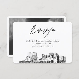 Myrtle Beach Wedding Minimalist Sketch RSVP Enclosure Card
