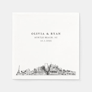 Myrtle Beach Wedding Paper Cocktail Napkin