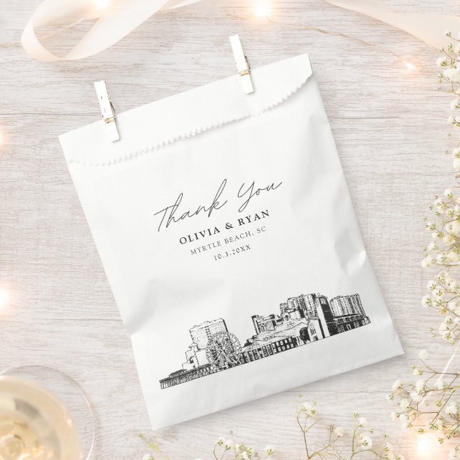 Myrtle Beach Wedding Personalised Favour Bag  (Clipped)