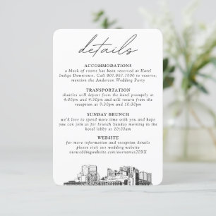Myrtle Beach Wedding Small Vertical Details Enclosure Card