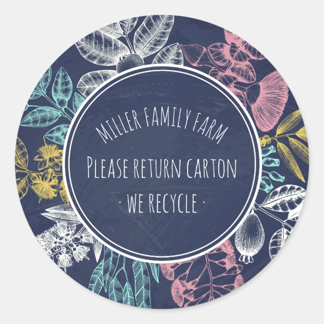 Myrtle Decorative ⎢Egg Carton Round Sticker (Front)