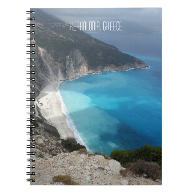 Myrtos Bay Beach Kefalonia Island Greece Spiral Notebook (Front)