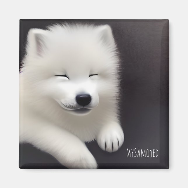 MySamoyed Personalised Gift Idea Cute Samoyed Magnet (Front)