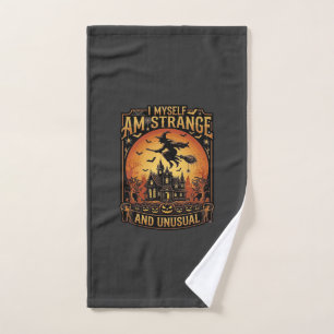 Myself Am Strange Unusual Halloween Witch Haunted  Hand Towel