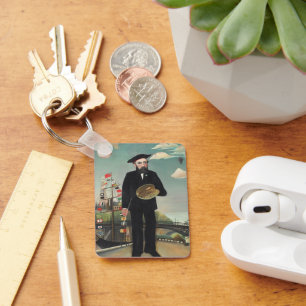Myself Portrait Landscape 1890, Henri Rousseau Key Ring