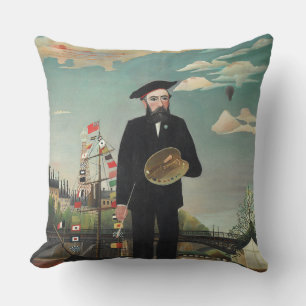 Myself: Portrait – Landscape, Henri Rousseau 1890 Cushion