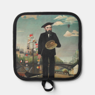 Myself: Portrait – Landscape, Henri Rousseau 1890 Pot Holder