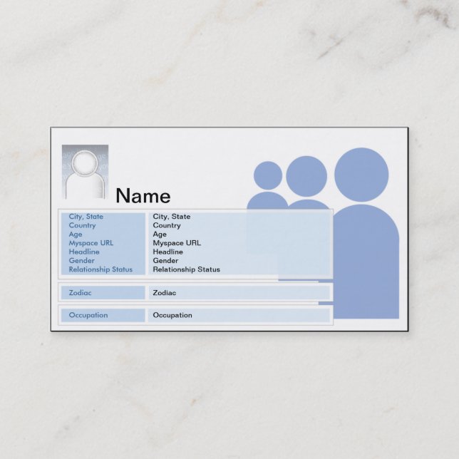 Myspace - Business Calling Card (Front)