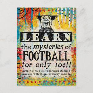 Mysteries of Football Postcard - Funny Vintage Ad