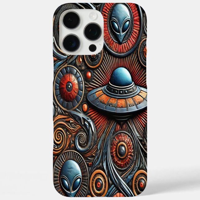 Mysterious Alien Craft in a Colourful Cosmic Desig Case-Mate iPhone Case (Back)
