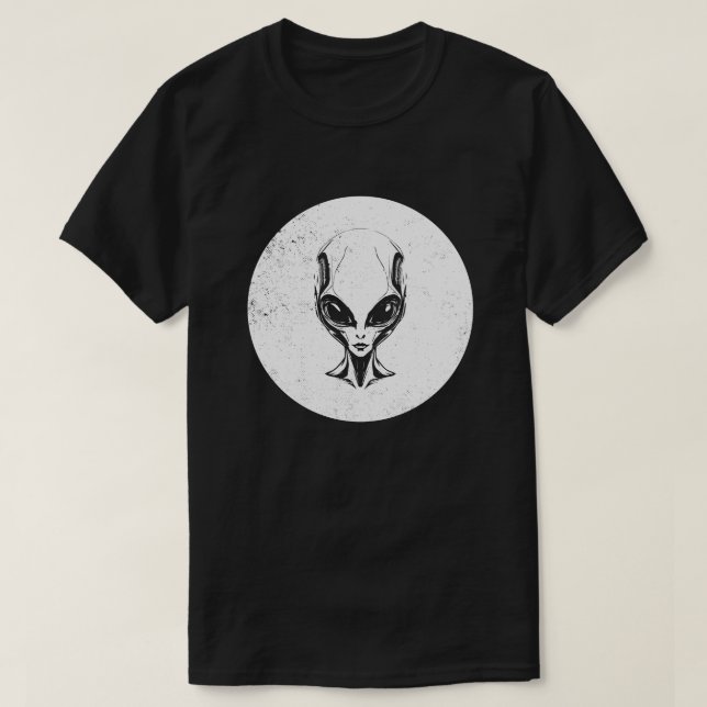 Mysterious Alien Head Design T-Shirt (Design Front)
