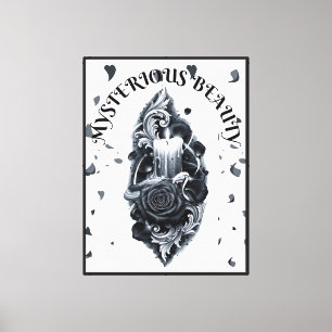 Mysterious Beauty GothicRos-Stretched Canvas Print