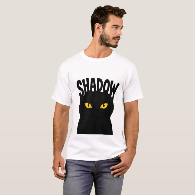 Mysterious Black Cat Eyes Design T-Shirt (Front Full)