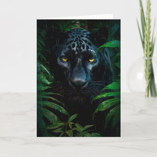 Mysterious Black Panther Jungle Wildlife Design Card