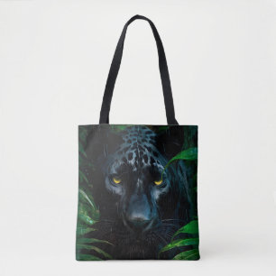 Mysterious Black Panther Jungle Wildlife Design Tote Bag