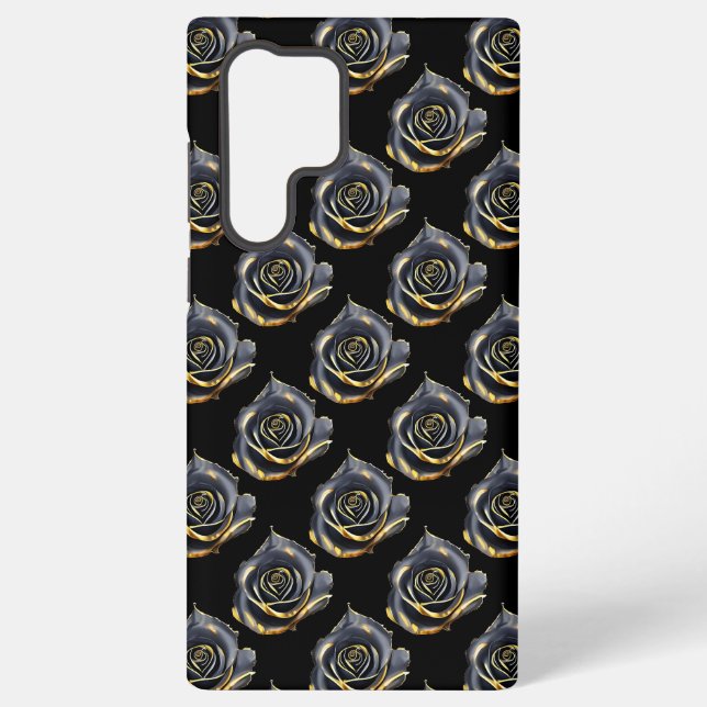 Mysterious black rose samsung galaxy s22 ultra case (Back)