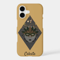 Mysterious Bronze and Black Glitter Masquerade