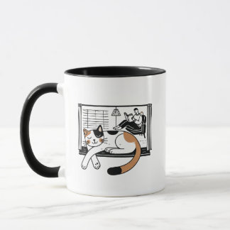 Mysterious Calico Cat and the Phantom Paw Mug