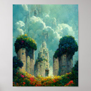 Mysterious Castle 3 Fantasy Art Poster