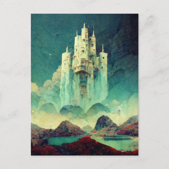 Mysterious Castle Fantasy Art Postcard (Front)