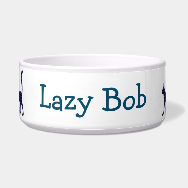 Mysterious Cat Bowl / Personalised Name (Front)