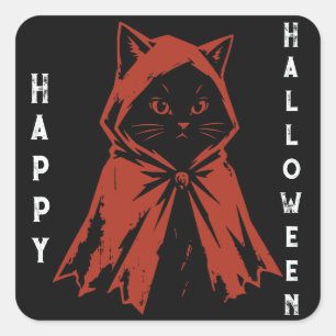 Mysterious Cat in Cloak Square Sticker