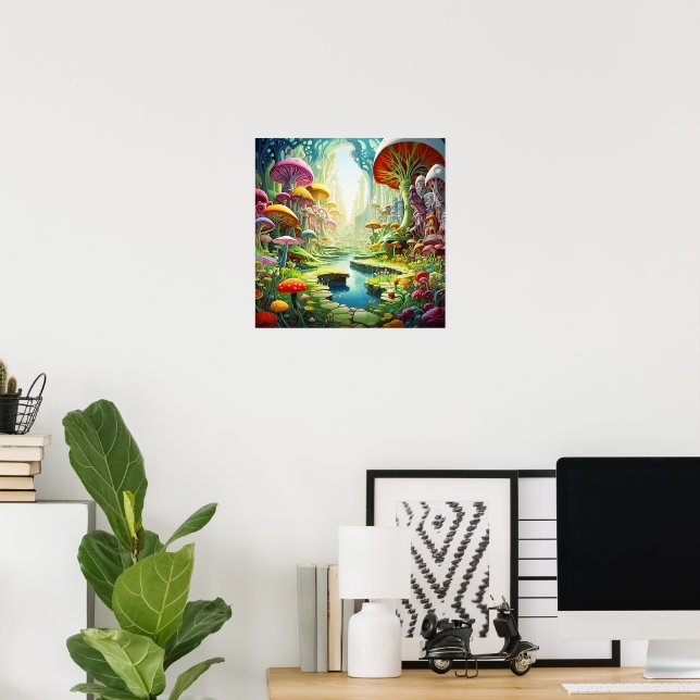 Mysterious Colourful Surreal Nature Land Poster (Home Office)