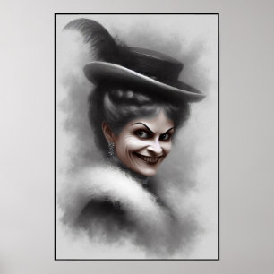 Mysterious Creepy Victorian Woman Portrait Art Poster