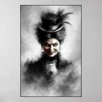Mysterious Creepy Victorian Woman Portrait Art
