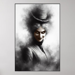 Mysterious Creepy Victorian Woman Portrait Art Poster