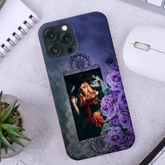 Mysterious Custom Purple Gothic: Lace, Roses iPhone 13 Case