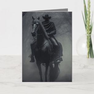 Mysterious Dark Stranger Halloween Holiday Card