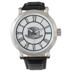 Mysterious Derby Leather Strap Watch