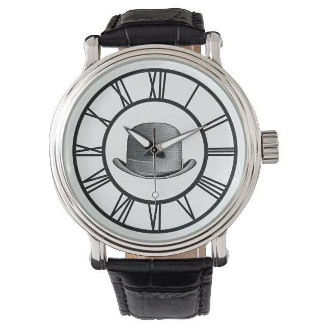 Mysterious Derby Leather Strap Watch (Front)