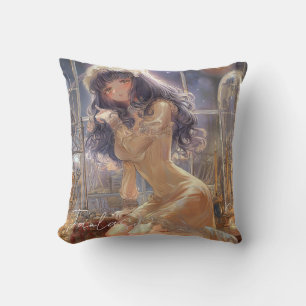Mysterious Fantasy Girl - Gothic Art Aesthetic Cushion