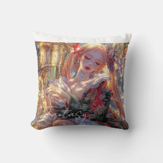 Mysterious Fantasy Girl - Gothic Art Aesthetic Cushion