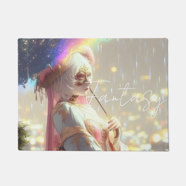 Mysterious Fantasy Girl - Ocean Art Aesthetic Doormat (Front)