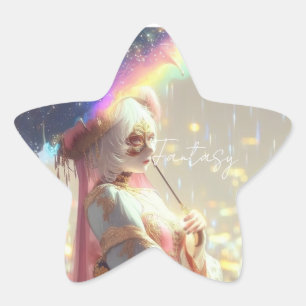 Mysterious Fantasy Girl - Ocean Art Aesthetic Star Sticker