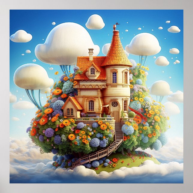 Mysterious Floral Surreal Nature Land Poster (Front)