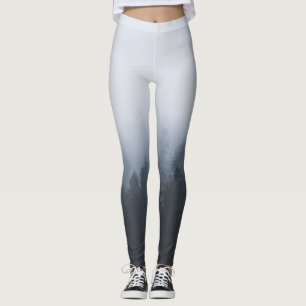 Mysterious forest in the fog leggings