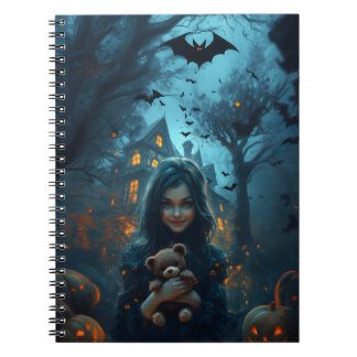 Mysterious Girl Witch Halloween Notebook