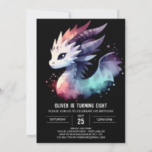 Mysterious Intense Dragon Birthday Invitation